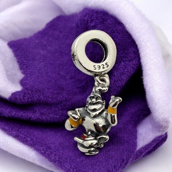 Genie & Lamp Disney Aladdin Sterling Silver Charm Dangle Arabian Bracelet S925 - Picture 2 of 7
